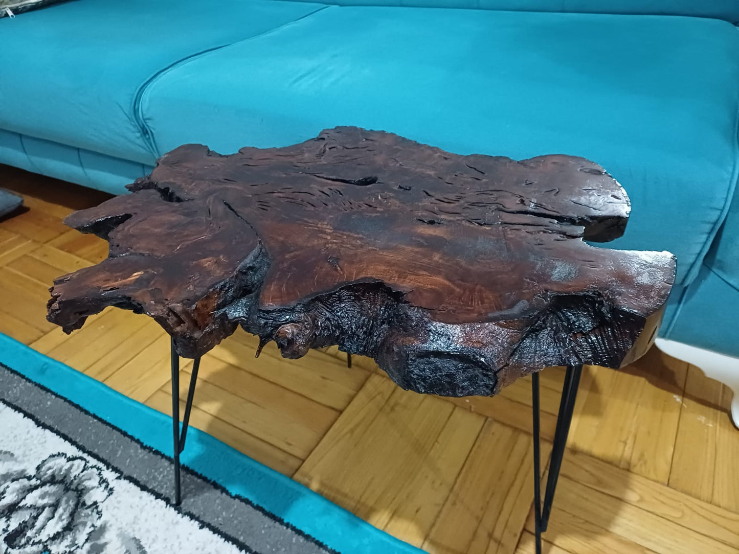 50cm Brown Colored Live Edge Olive Coffee Table
