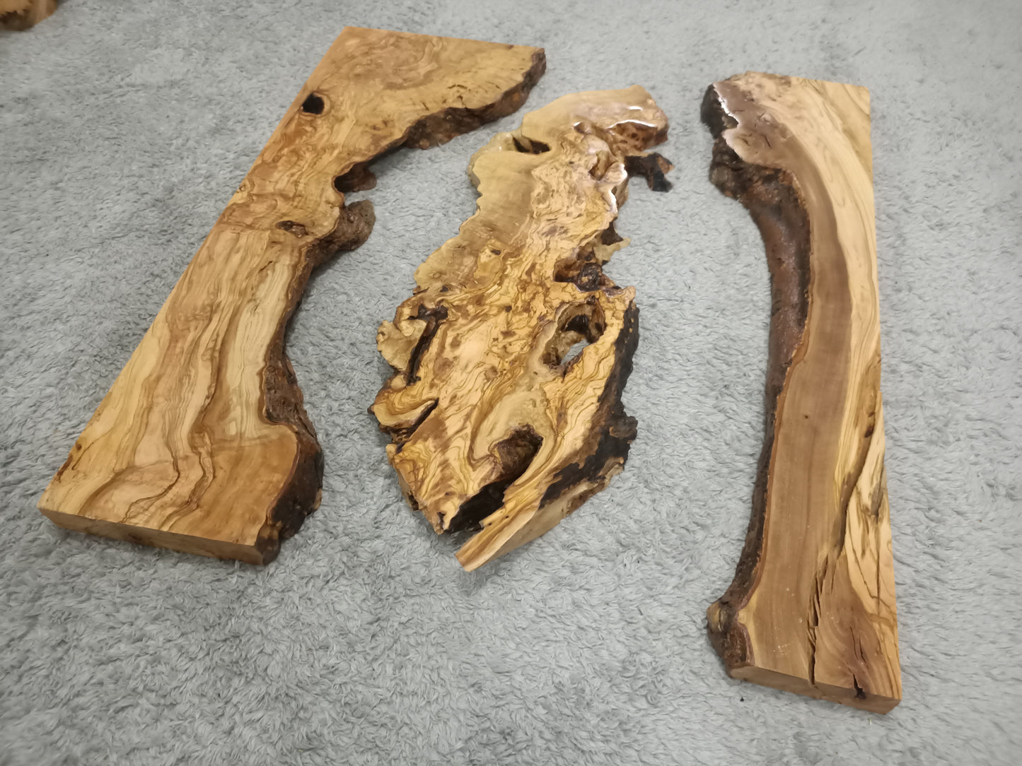 80cm - 100cm Olive River Epoxy Slab Set 3 pcs