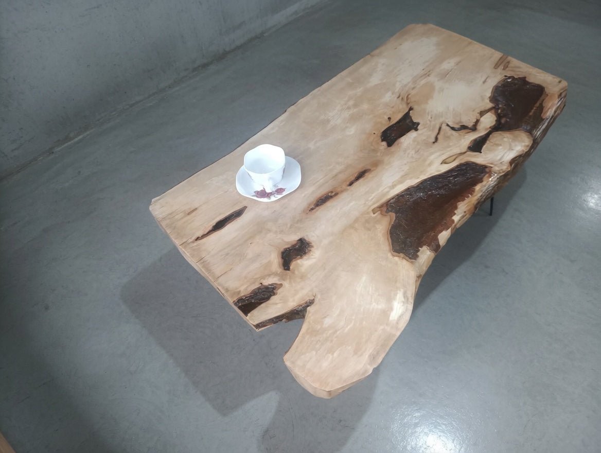 Live Edge Hornbeam Center Coffee Table 90cm - 100cm