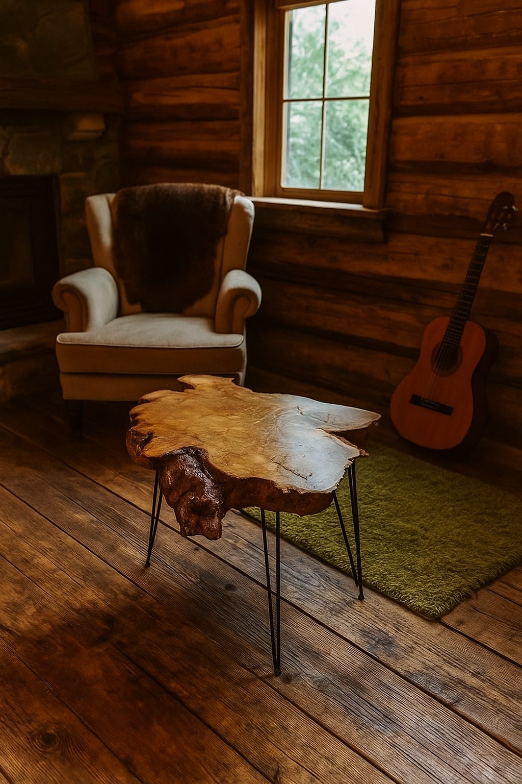 Live Edge Olive Coffee Table 40-50cm