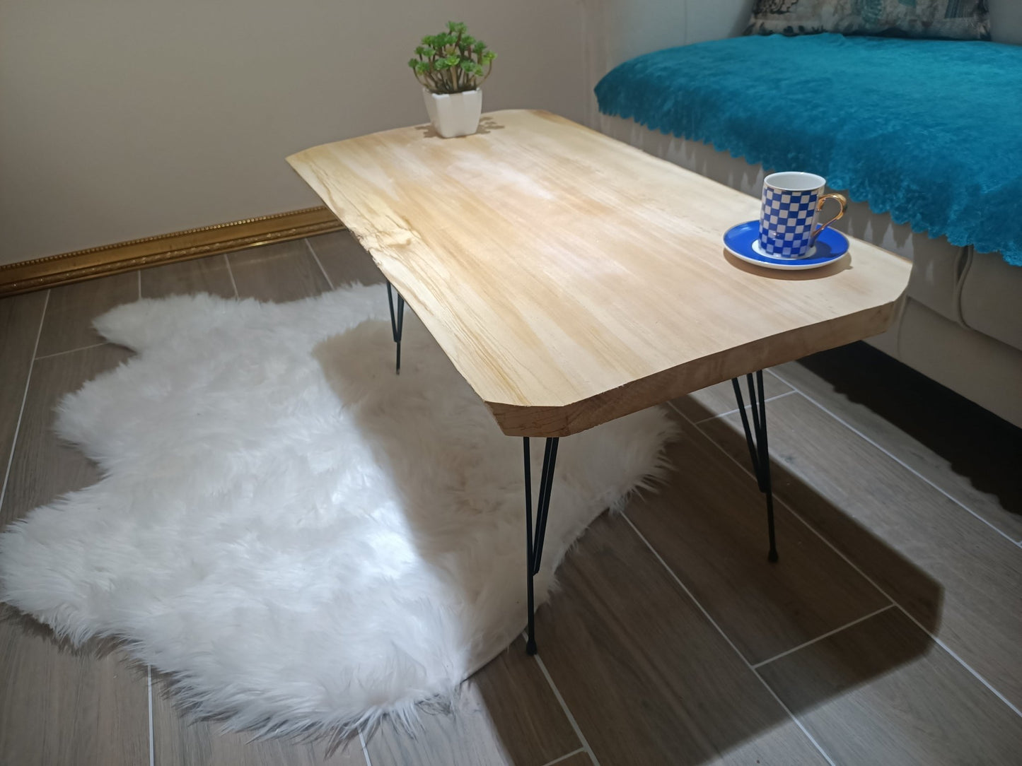 Live Edge Linden Rustic Coffee Center Table 80cm