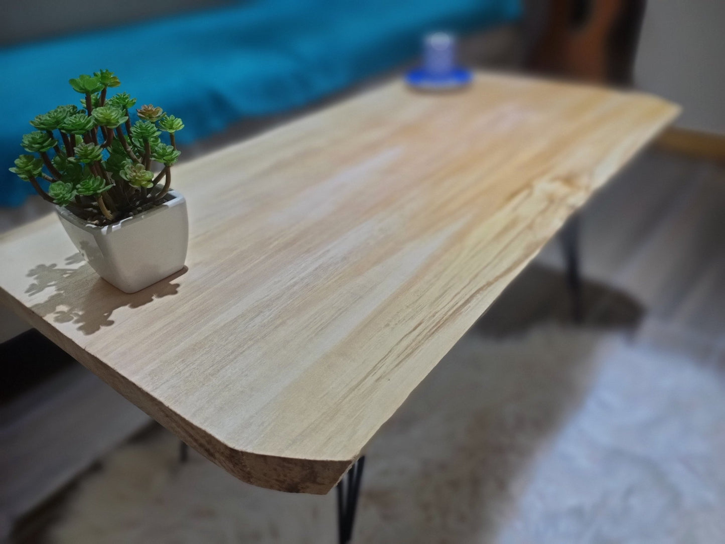 Live Edge Linden Rustic Coffee Center Table 80cm