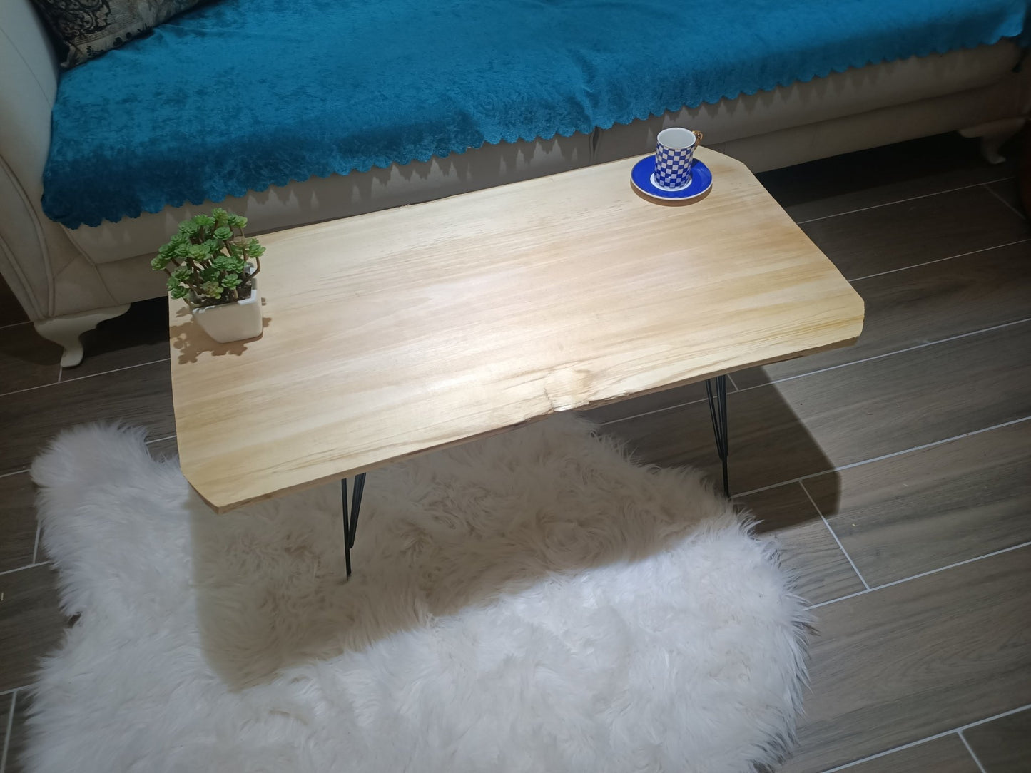 Live Edge Linden Rustic Coffee Center Table 80cm