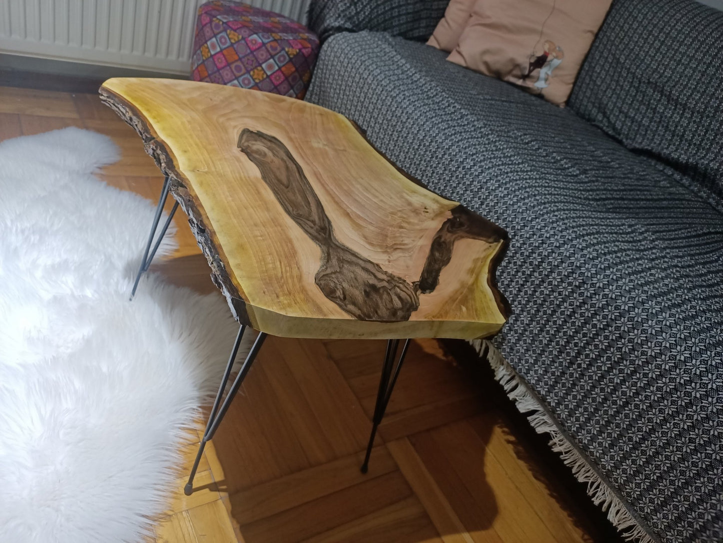 Rustic Walnut Side Table 40cm x 60cm