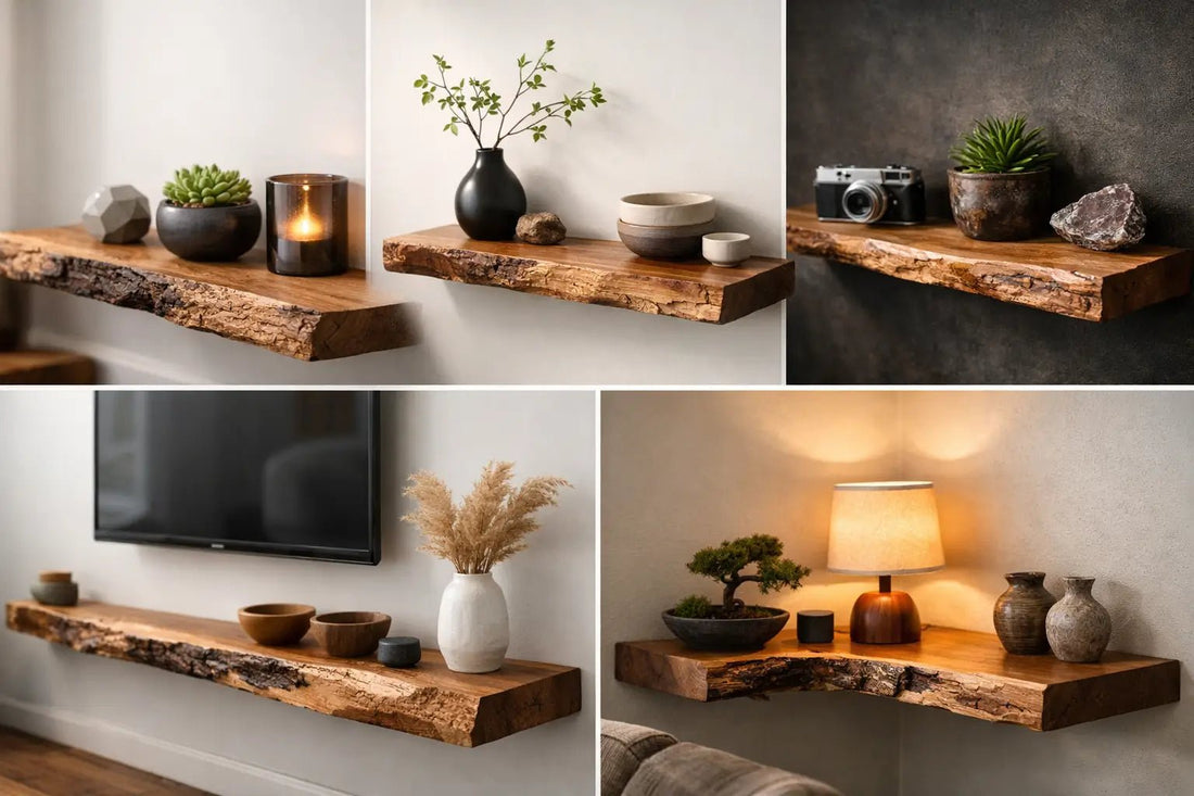 12 Live Edge Shelf Ideas That Stand Out