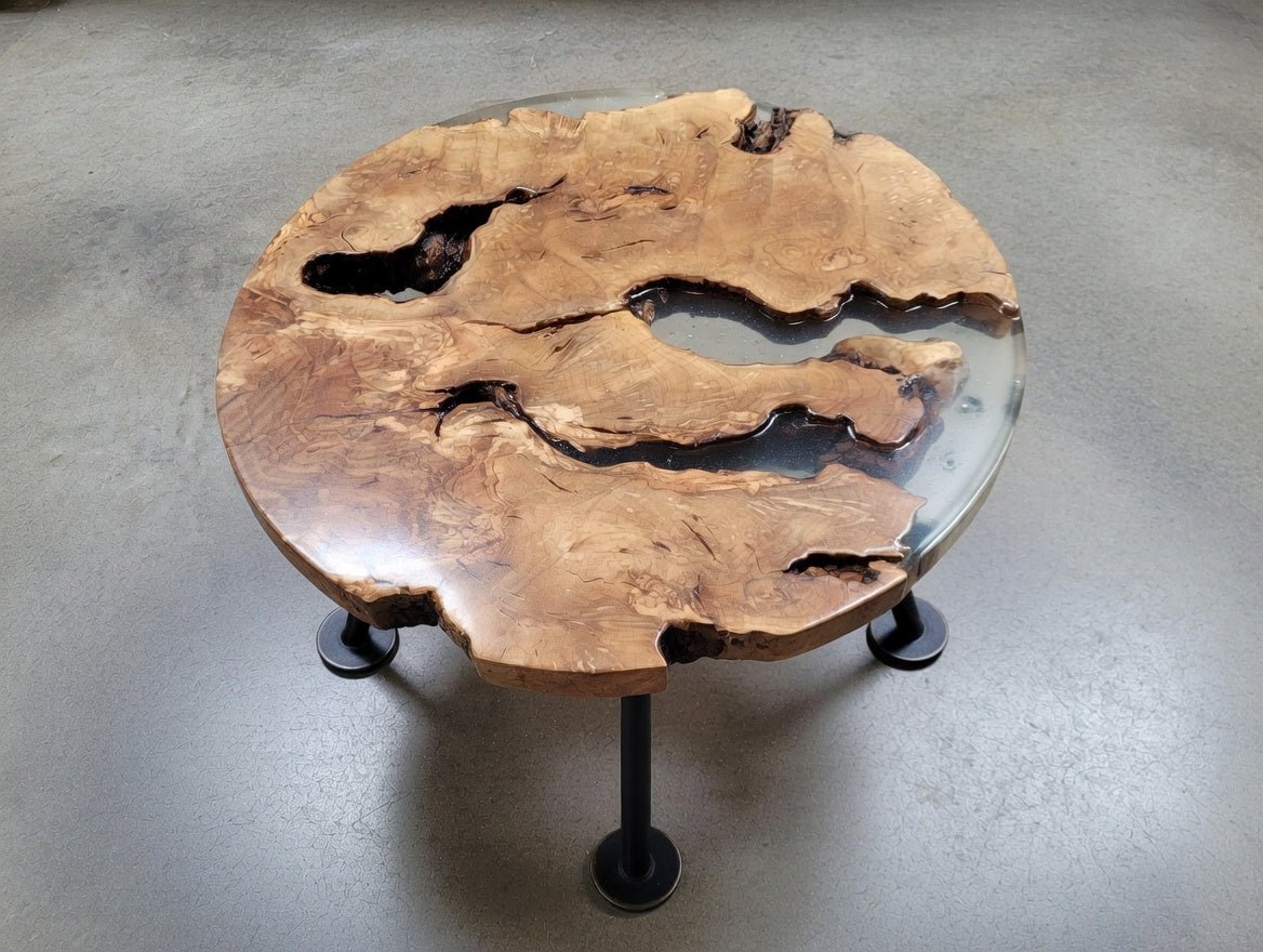 40cm Round Olive Slab For Epoxy Project