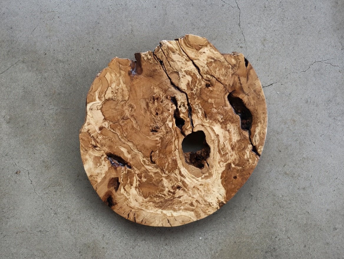 40cm Round Olive Slab For Epoxy Project