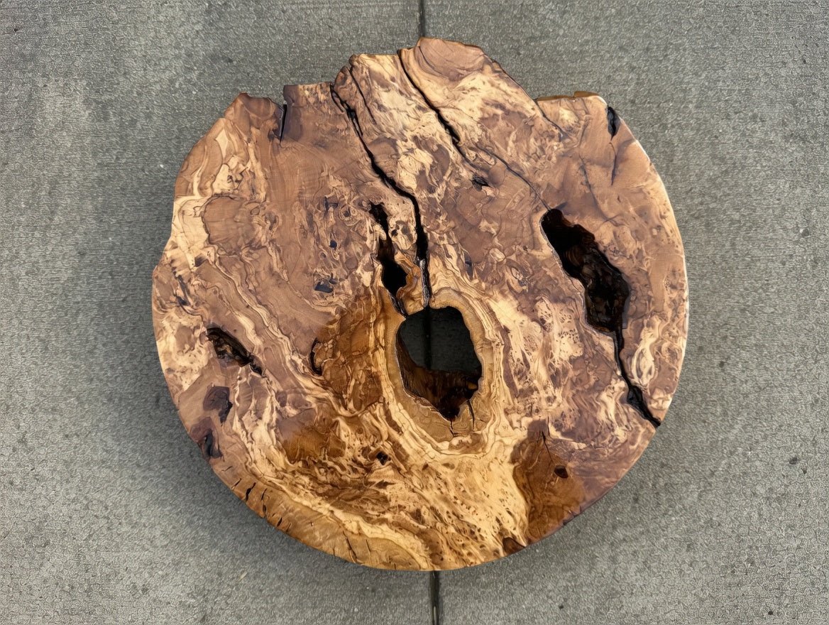 40cm Round Olive Slab For Epoxy Project