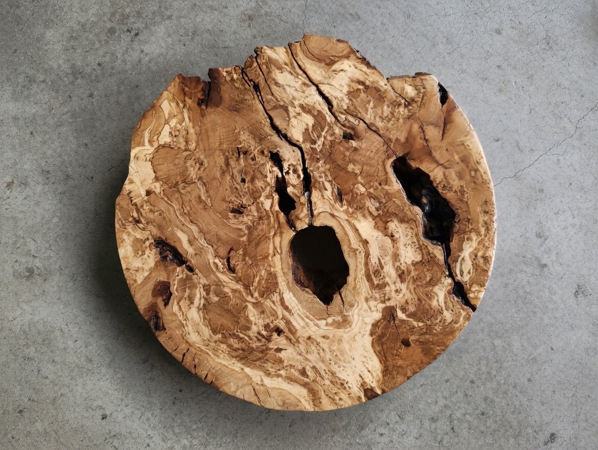 40cm Round Olive Slab For Epoxy Project