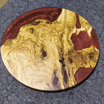 40cm Round Olive Slab For Epoxy Project