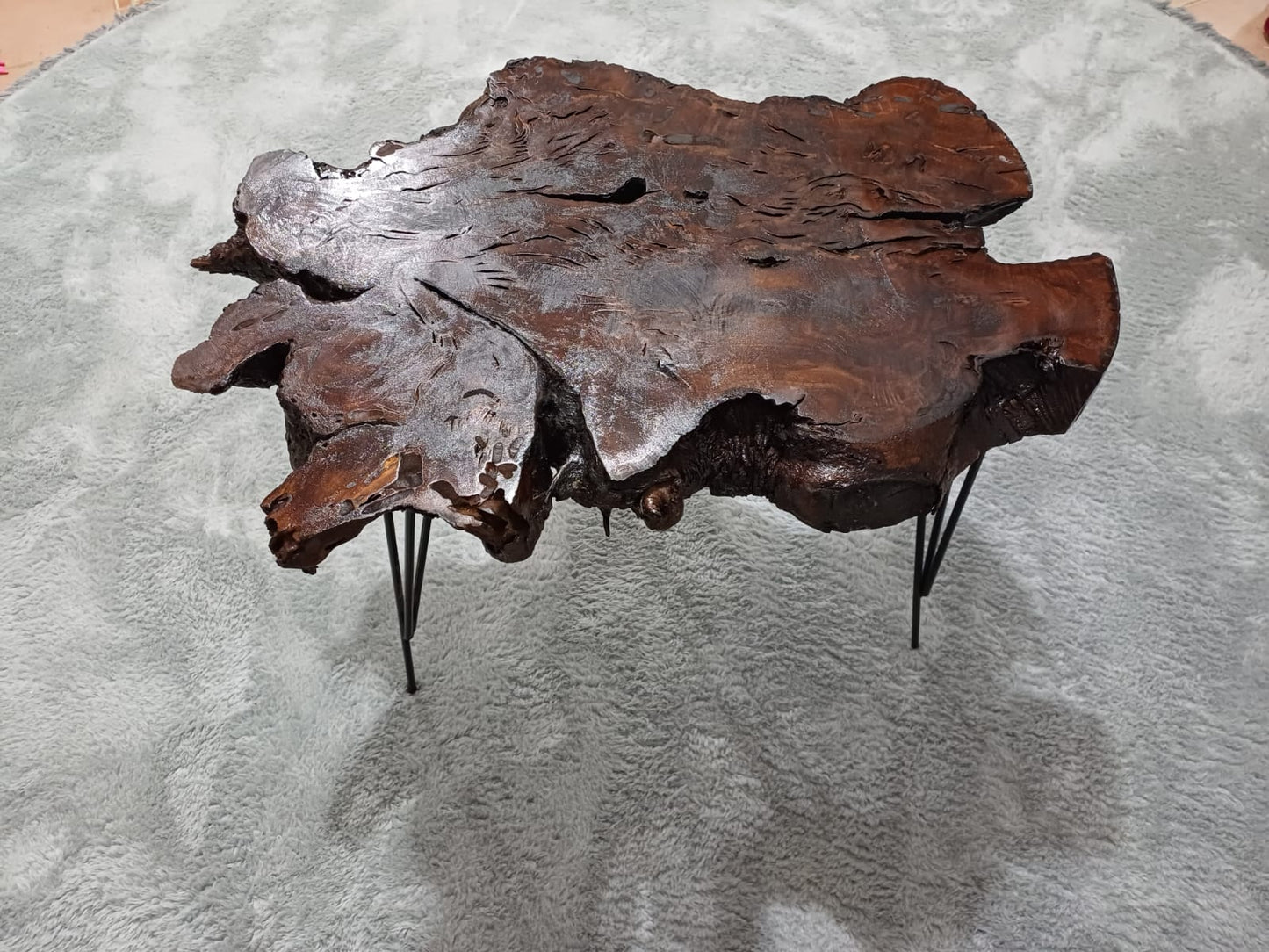 50cm Brown Colored Live Edge Olive Coffee Table
