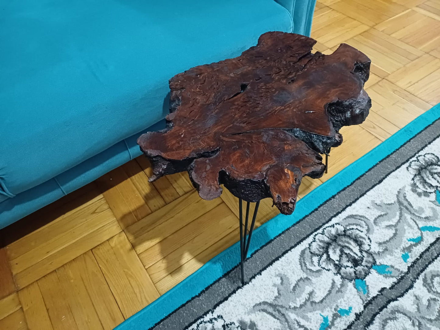 50cm Brown Colored Live Edge Olive Coffee Table