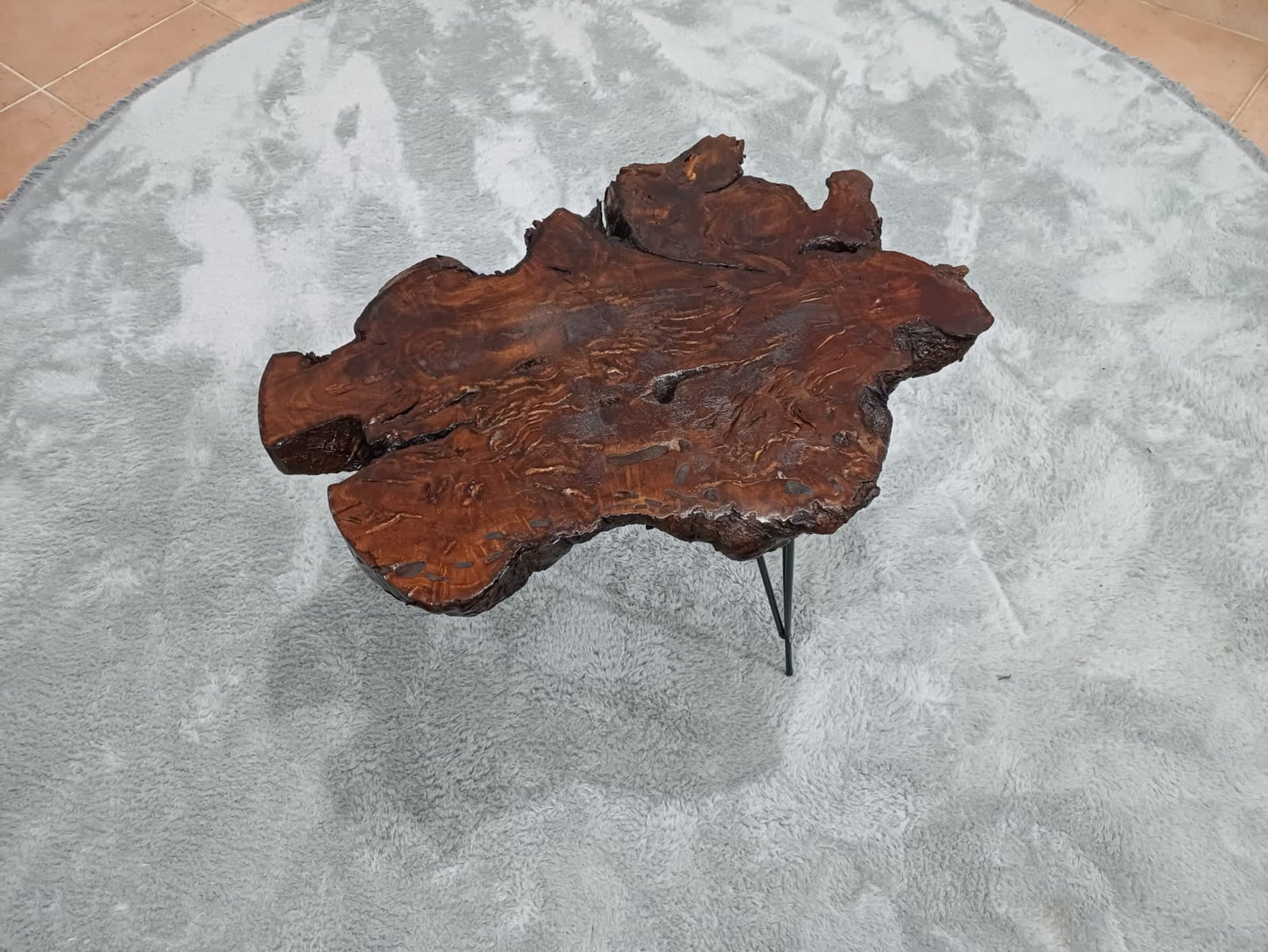 50cm Brown Colored Live Edge Olive Coffee Table