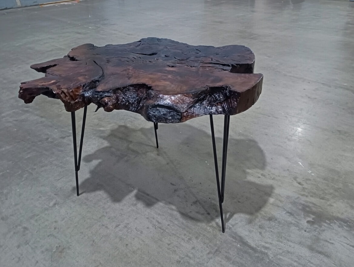 50cm Brown Colored Live Edge Olive Coffee Table