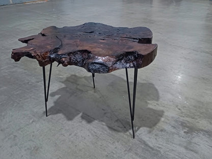50cm Brown Colored Live Edge Olive Coffee Table