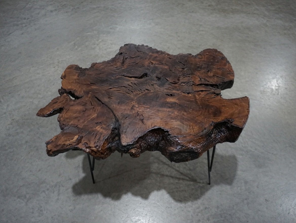 50cm Brown Colored Live Edge Olive Coffee Table
