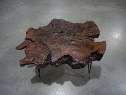 50cm Brown Colored Live Edge Olive Coffee Table