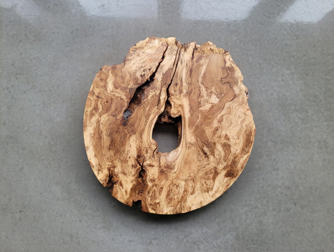 50cm Round Olive Slab For Epoxy Project