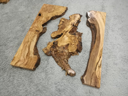 80cm - 100cm Olive River Epoxy Slab Set 3 pcs