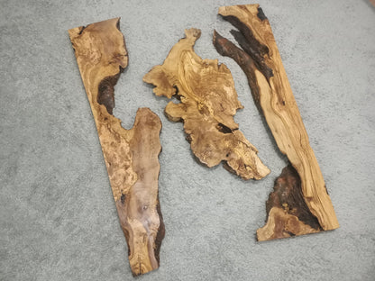 80cm - 100cm Olive River Epoxy Slab Set 3 pcs