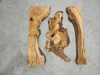 80cm - 100cm Olive River Epoxy Slab Set 3 pcs
