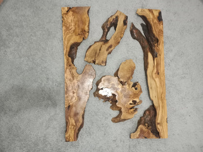 80cm - 100cm Olive River Epoxy Slab Set 4 pcs