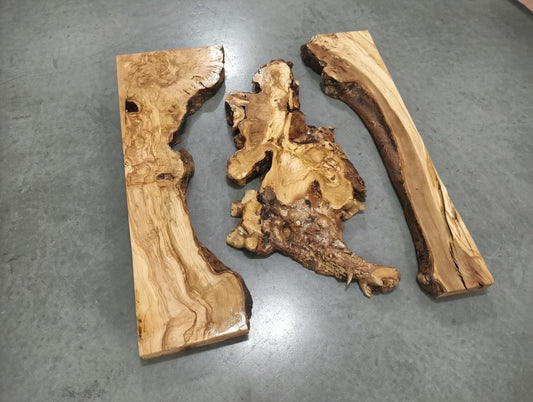 80cm - 100cm Olive River Epoxy Slab Set 3 pcs