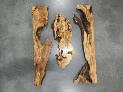 80cm - 100cm Olive River Epoxy Slab Set 3 pcs