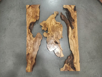 80cm - 100cm Olive River Epoxy Slab Set 3 pcs