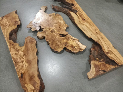 80cm - 100cm Olive River Epoxy Slab Set 3 pcs