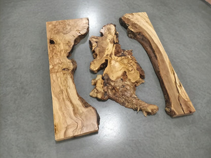 80cm - 100cm Olive River Epoxy Slab Set 3 pcs