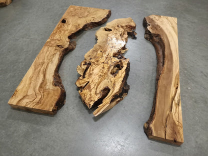 80cm - 100cm Olive River Epoxy Slab Set 3 pcs