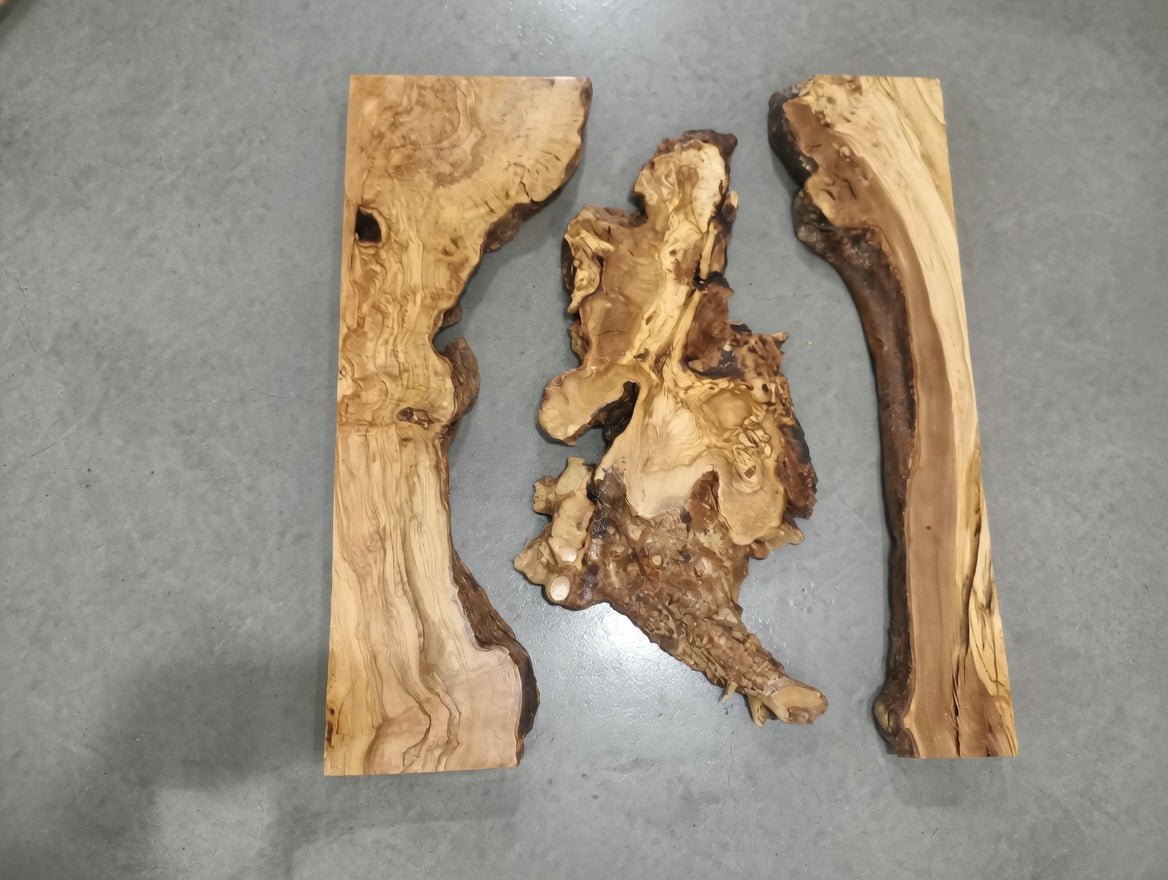80cm - 100cm Olive River Epoxy Slab Set 3 pcs
