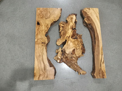 80cm - 100cm Olive River Epoxy Slab Set 3 pcs