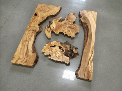 80cm - 100cm Olive River Epoxy Slab Set 4 pcs