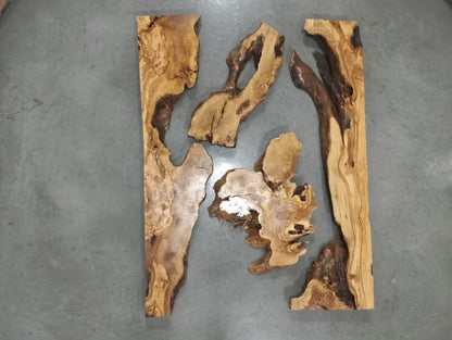 80cm - 100cm Olive River Epoxy Slab Set 4 pcs