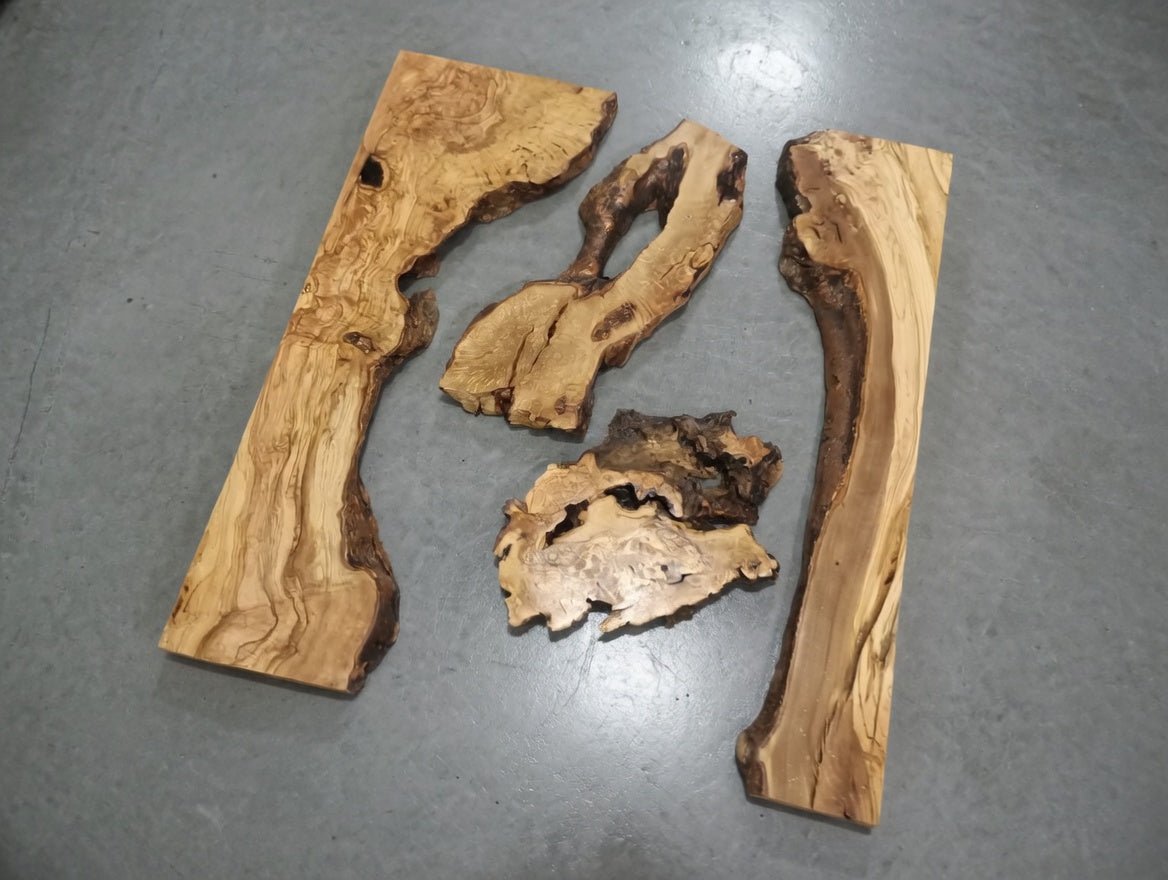 80cm - 100cm Olive River Epoxy Slab Set 4 pcs
