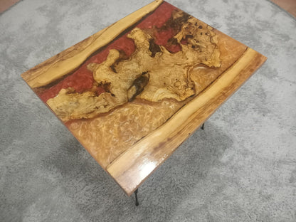 Epoxy Coffee Table from Olive Root 50cm