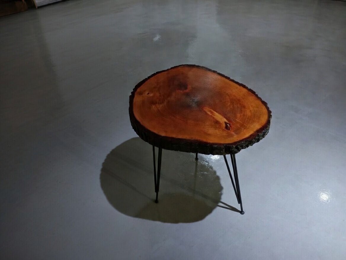 Live Edge Epoxy Covered Linden End Table 40cm