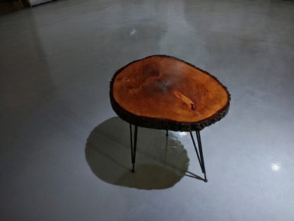 Live Edge Epoxy Covered Linden End Table 40cm