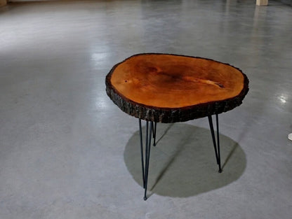 Live Edge Epoxy Covered Linden End Table 40cm