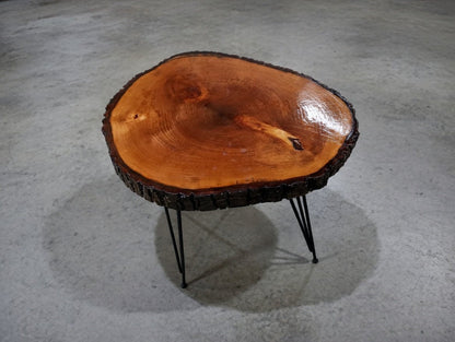 Live Edge Epoxy Covered Linden End Table 40cm