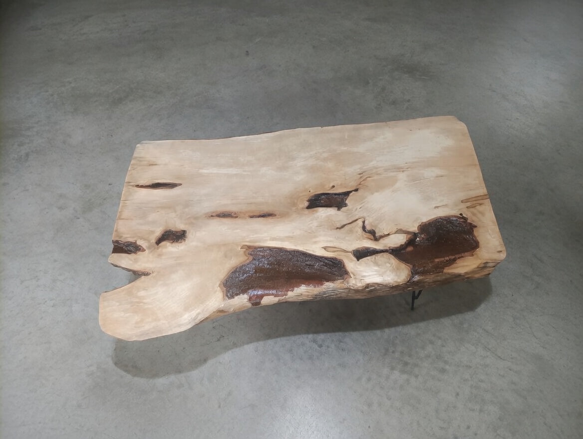 Live Edge Hornbeam Center Coffee Table 90cm - 100cm