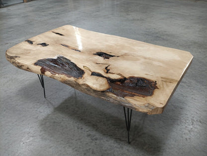 Live Edge Hornbeam Center Coffee Table 90cm - 100cm