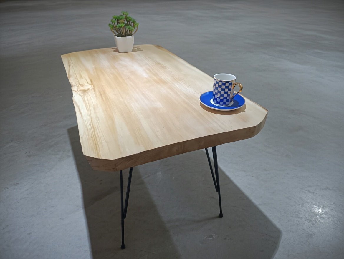 Live Edge Linden Rustic Coffee Center Table 80cm
