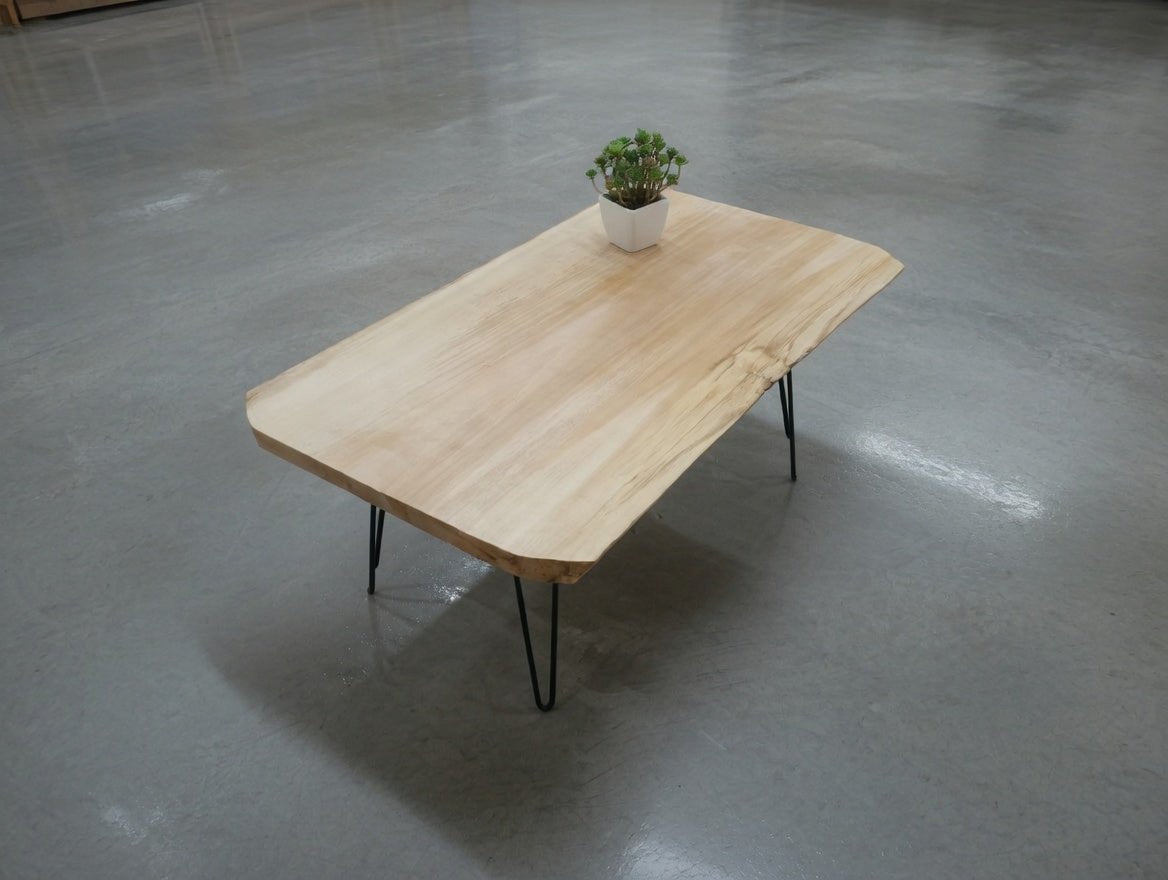 Live Edge Linden Rustic Coffee Center Table 80cm