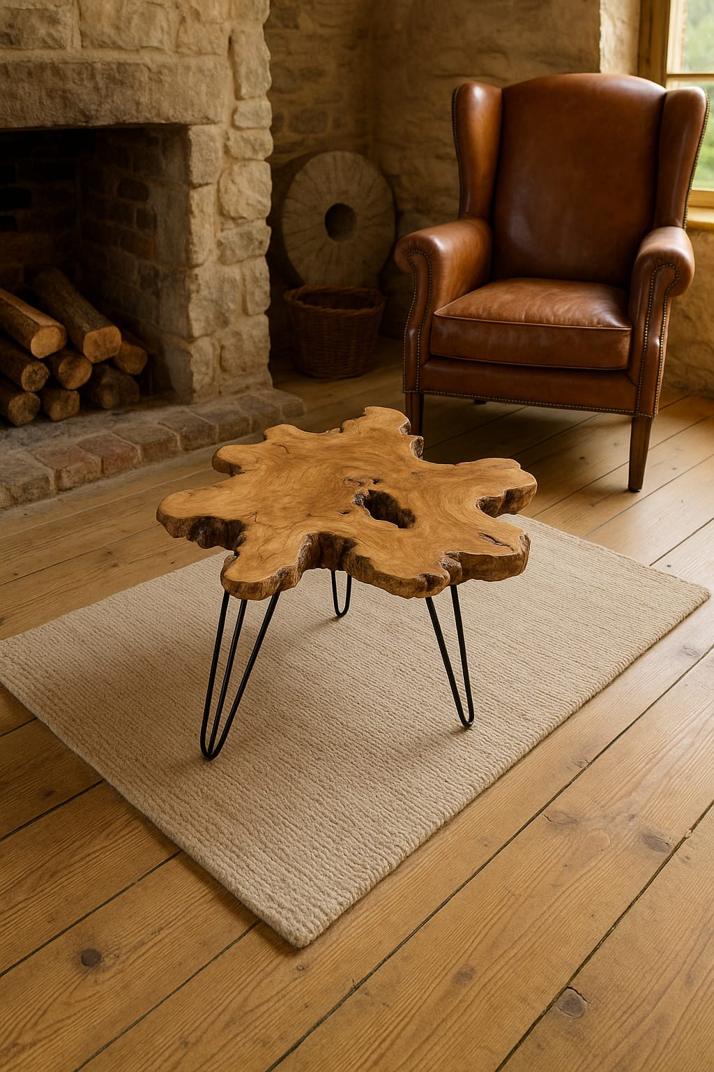 Live Edge Olive Coffee Table 40-50cm