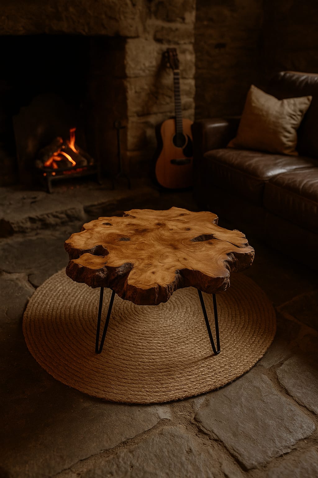 Live Edge Olive Coffee Table 40-50cm