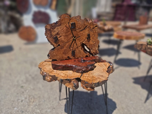 Live Edge Olive Root Table Clock 12"