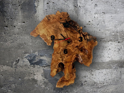 Live Edge Olive Wall Clock 30cm - 40cm - 50cm